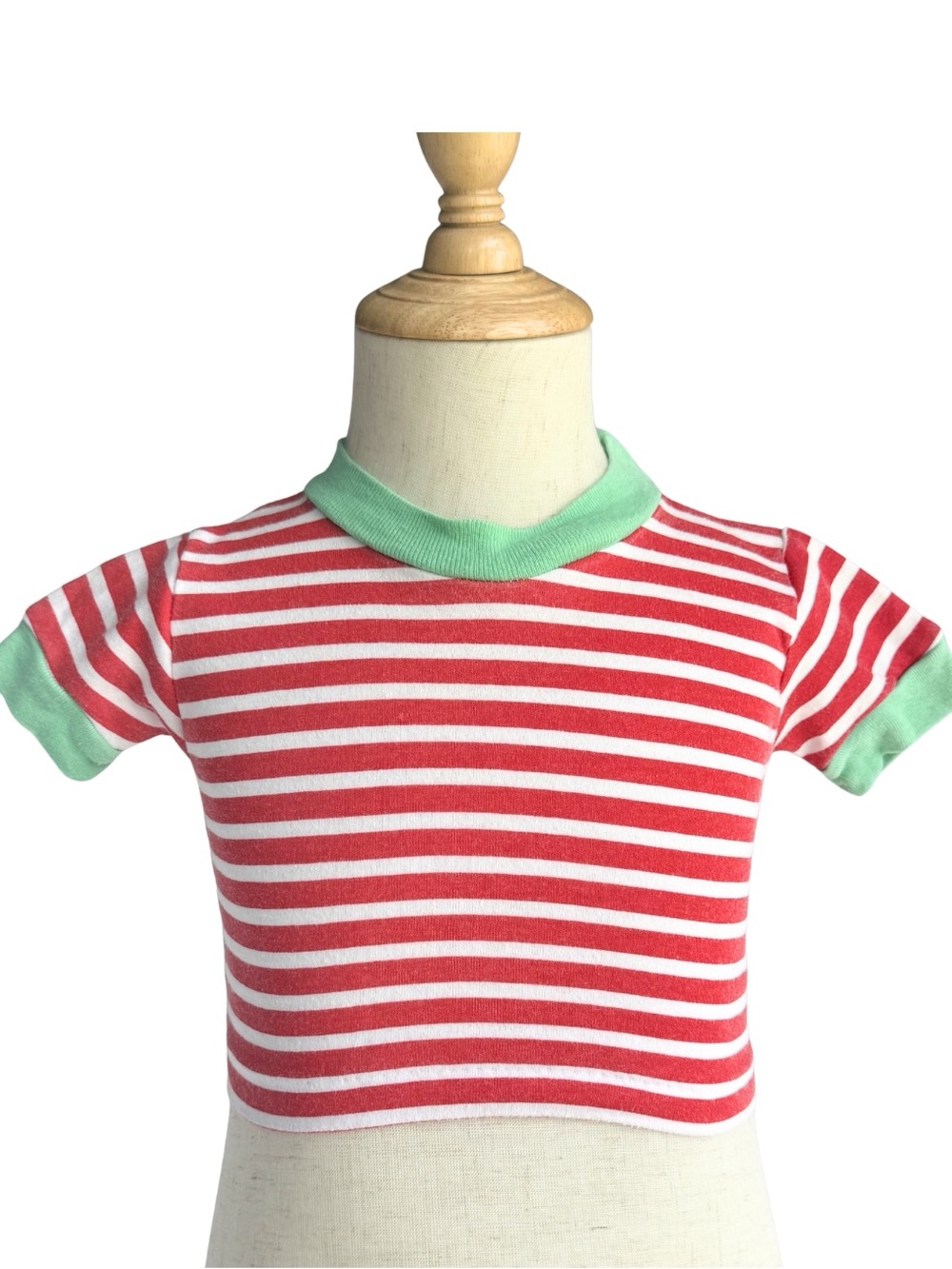 Vintage 90s Cuties By Judy Baby T Shirt Red White Stripe 3-6 Months Hong Kong